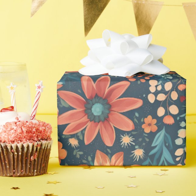 Beautiful Floral Inspiration  Wrapping Paper (Birthday Party)