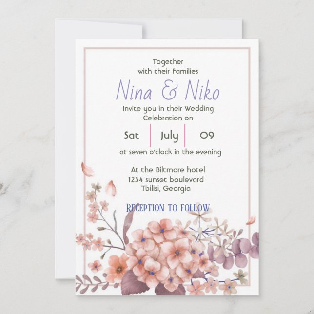 beautiful floral Invitation (Front)