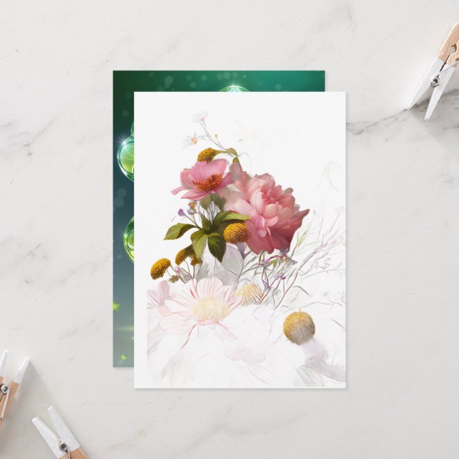 Beautiful Floral Invitation (Front/Back In Situ)