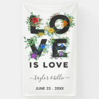 Beautiful Floral Love Is Love Gay Wedding