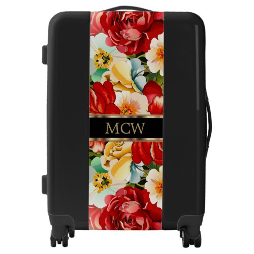 Beautiful Floral  Monogram  Luggage
