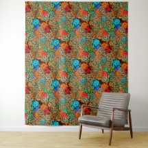 Beautiful Floral Multicolored Pattern Red Blue