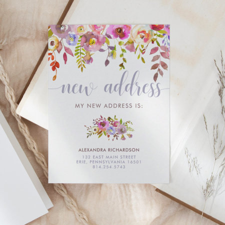 Beautiful Floral | New Address Moving Announcement