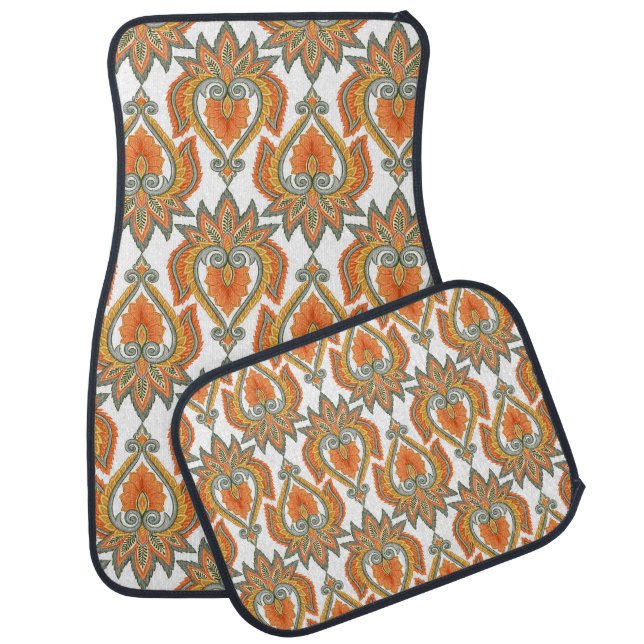 Beautiful Floral Paisley Car Floor Mat (Set)