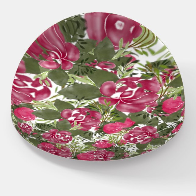 Beautiful Floral Paperweight (Angled)