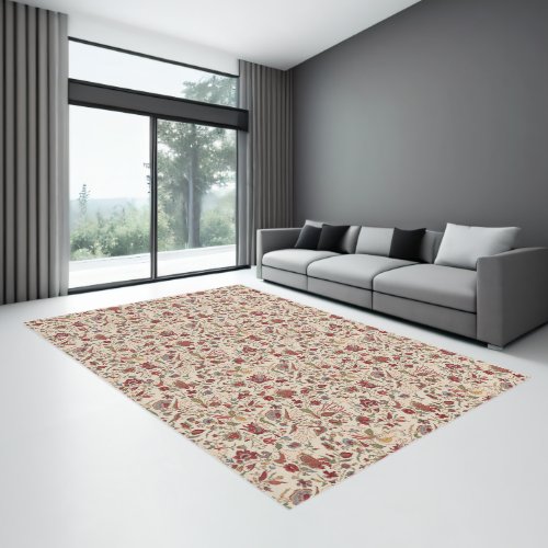 Beautiful floral pattern colorful trendy flowers rug