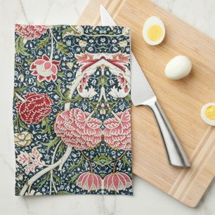 Beautiful Floral Pattern Foliage Flowers Red Pink  Kitchen Towel