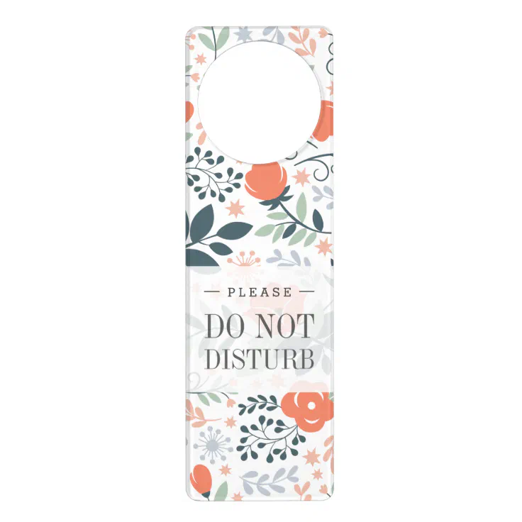 Beautiful Floral Pattern Girly Door Hanger | Zazzle