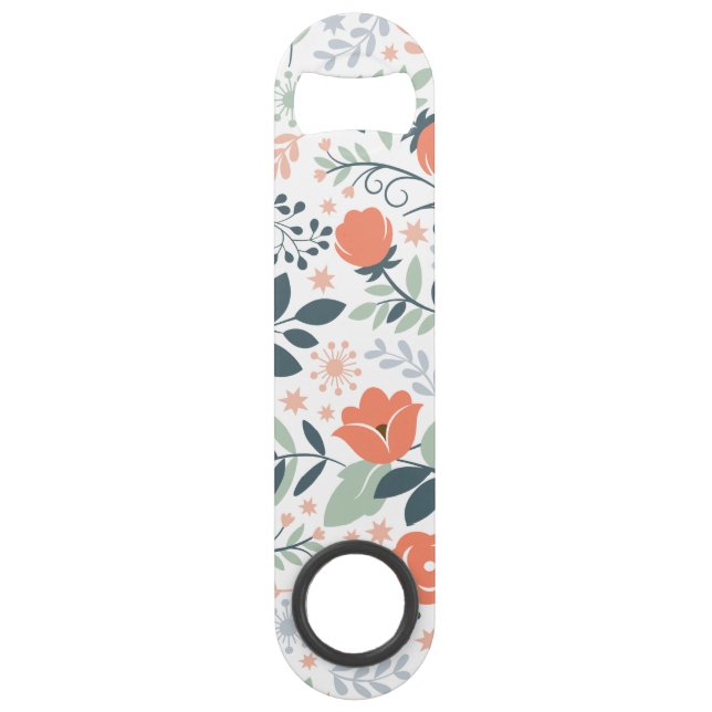 Beautiful Floral Pattern Girly Speed Bottle Opener (Front)
