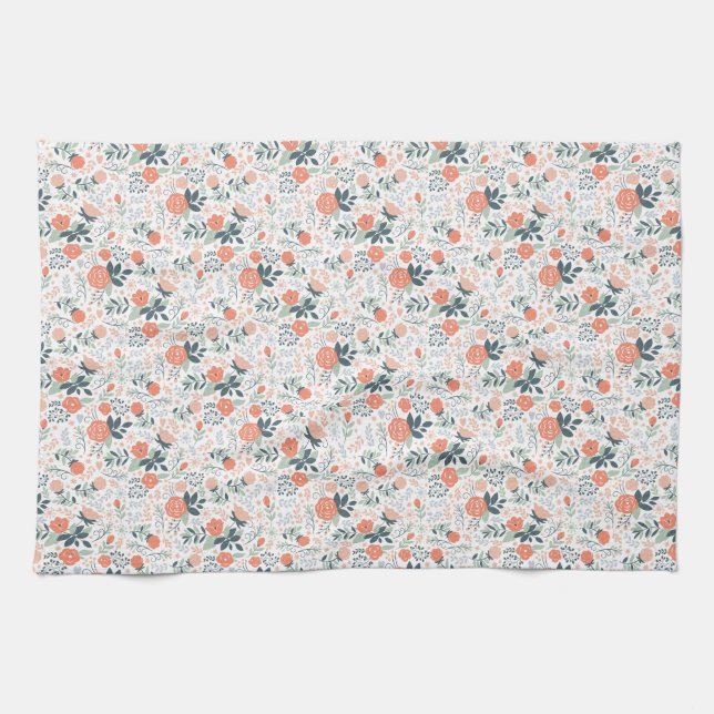Beautiful Floral Pattern Girly Towel (Horizontal)
