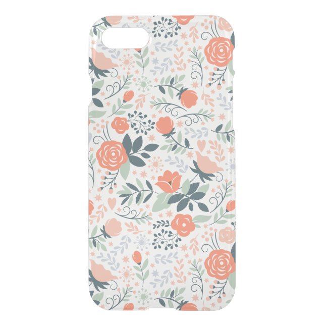 Beautiful Floral Pattern Girly Uncommon iPhone Case (Back)