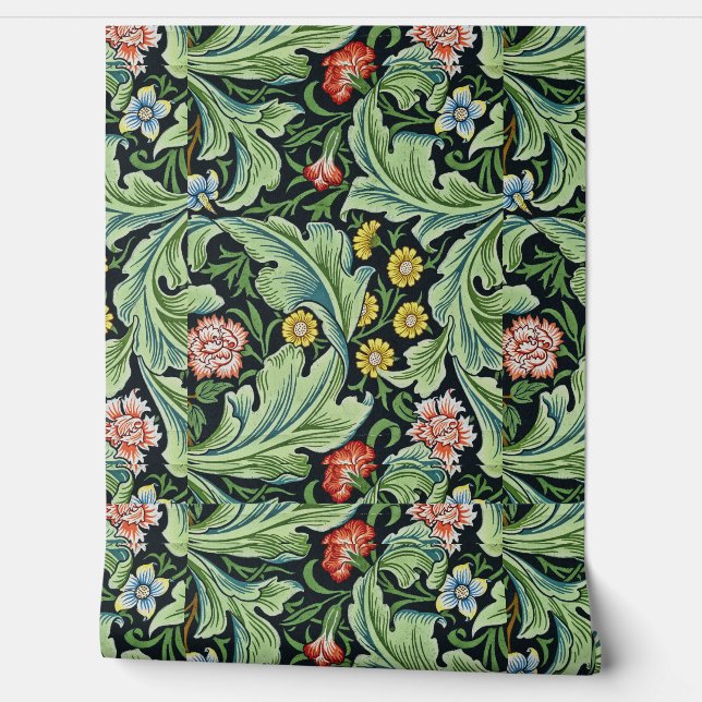 Beautiful Floral pattern Greenery Yellow Red Blue  Wallpaper (Unrolling)