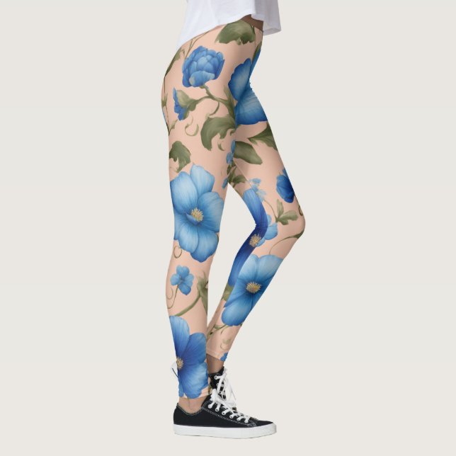 Beautiful Floral Pattern Leggings – Soft & Stretch (Right)