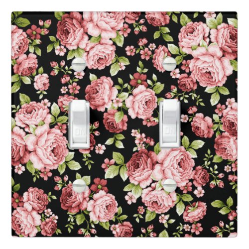 Beautiful Floral Pattern Roses with Green Foliage Light Switch Cover