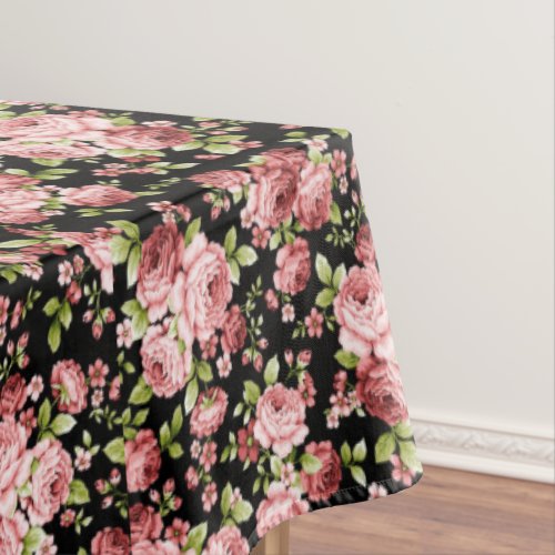 Beautiful Floral Pattern Roses with Green Foliage Tablecloth