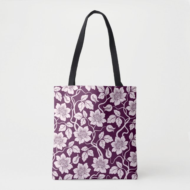 Beautiful Floral Pattern Tote Bag (Front)