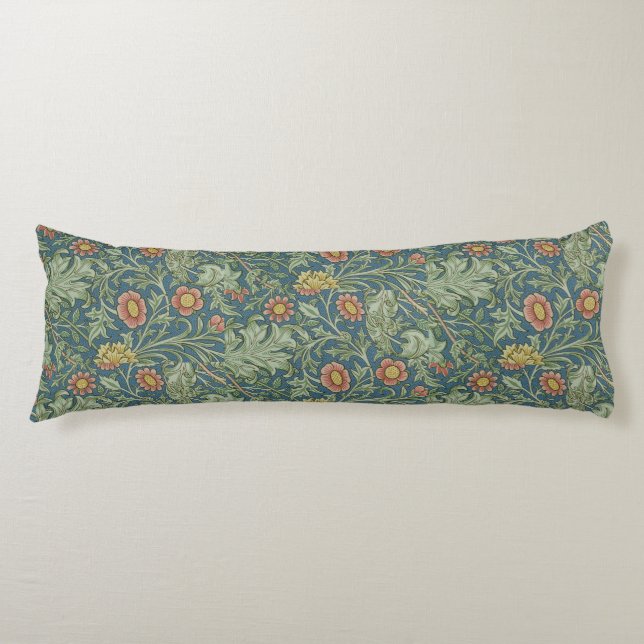 Beautiful Floral Pattern William Morris Green Pink Body Pillow (Front)