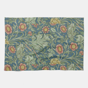 Beautiful Floral Pattern William Morris Green Pink Kitchen Towel