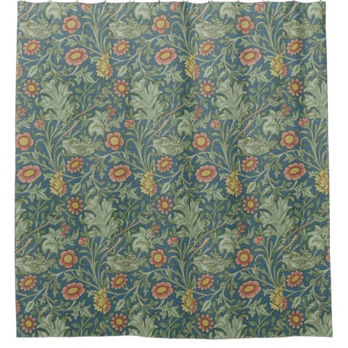 Beautiful Floral Pattern William Morris Green Pink Shower Curtain