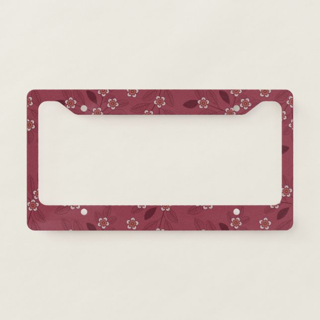 beautiful floral patterned License Plate Frame (Front)