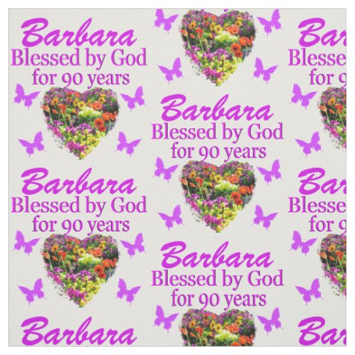 BEAUTIFUL FLORAL PERSONALIZED 90TH BIRTHDAY FABRIC