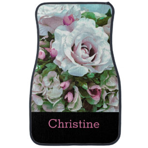 Beautiful Floral Personalized (Set of 4) Car Floor Mat