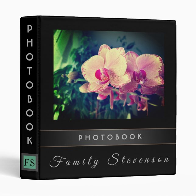 Beautiful, floral photo album, photo, Orchid 3 Ring Binder (Front/Spine)