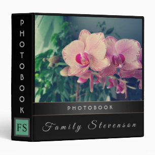 Beautiful, floral photo album, photo, Orchid, grun 3 Ring Binder