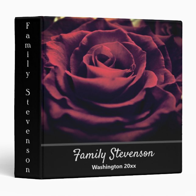 Beautiful, floral photo album, photo, roses 3 ring binder (Front/Spine)