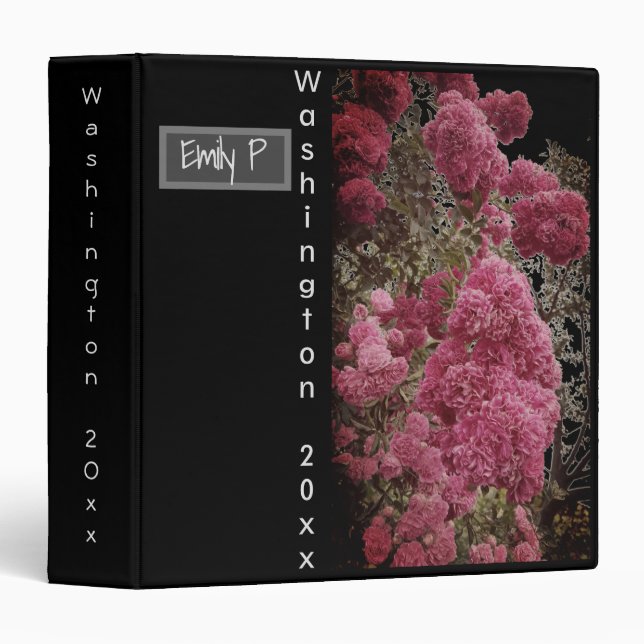 Beautiful, floral photo album, photo, roses 3 ring binder (Front/Spine)