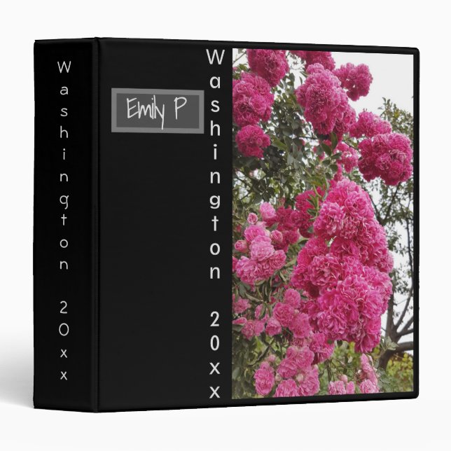 Beautiful, floral photo album, photo, roses 3 ring binder (Front/Spine)