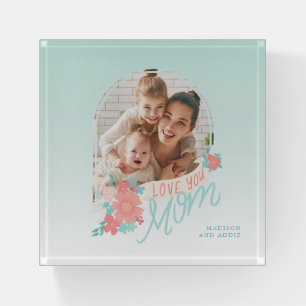 Beautiful floral photo arch for Mom Paperweight