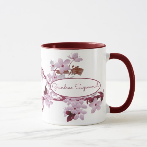 Beautiful Floral Pink Cherry Blossoms Custom Mug