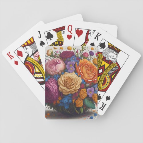 Beautiful Floral Poker Rummy Game Playing Cards