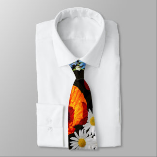 Beautiful Floral Poppy Neck Tie