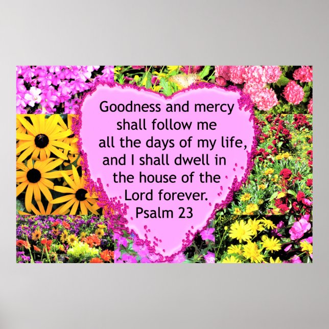 BEAUTIFUL FLORAL PSALM 23 DESIGN POSTER (Front)