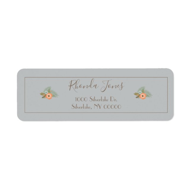 Beautiful Floral Rustic Design Label (Front)