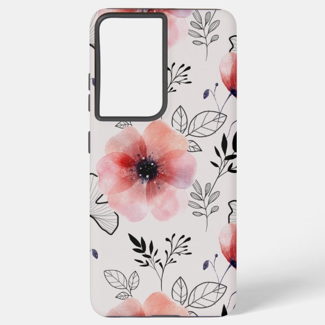 Beautiful floral  samsung galaxy case (Back)