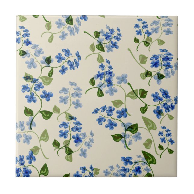 Beautiful floral seamless pattern  ceramic tile (Front)