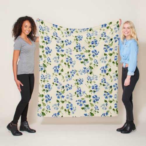 Beautiful floral seamless pattern forget_me_not bl fleece blanket