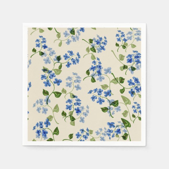 Beautiful floral seamless pattern forget-me-not bl napkins (Front)