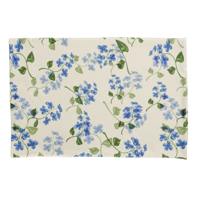 Beautiful floral seamless pattern forget-me-not bl pillow case (Front)
