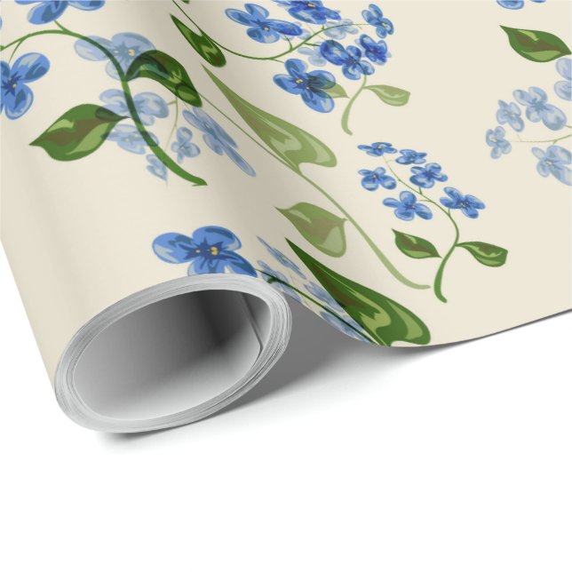 Beautiful floral seamless pattern forget-me-not bl wrapping paper (Roll Corner)