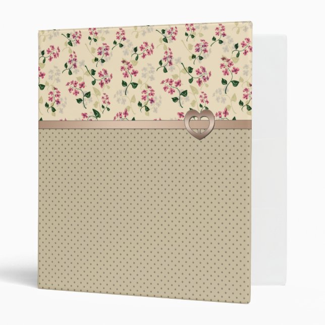 Beautiful floral seamless pattern forget-me-not pi 3 ring binder (Front/Inside)