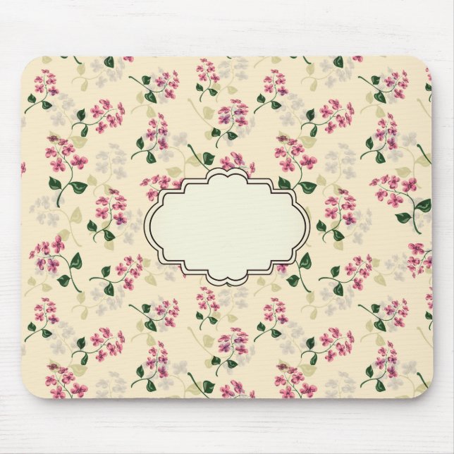 Beautiful floral seamless pattern forget-me-not pi mouse pad (Front)