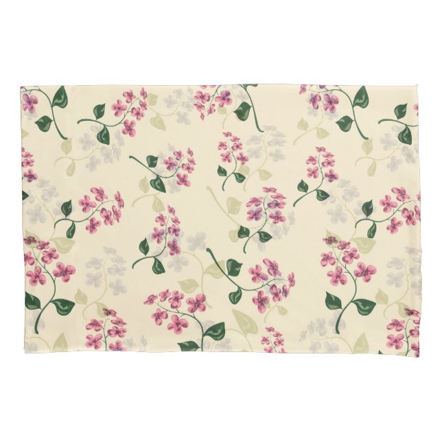 Beautiful floral seamless pattern forget-me-not pi pillow case (Front-Left)