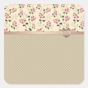 Beautiful floral seamless pattern forget-me-not pi square sticker