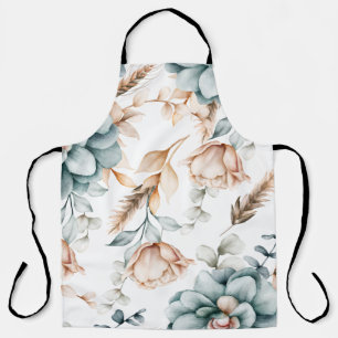 Beautiful floral seamless pattern with vintage apron