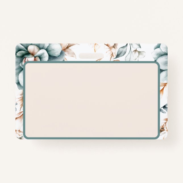 Beautiful floral seamless pattern with vintage  badge (Front)