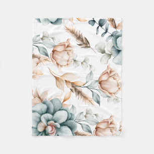 Beautiful floral seamless pattern with vintage fleece blanket